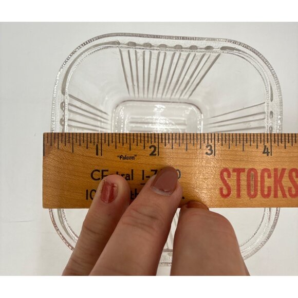 Vintage Clear Glass Refrigerator Ribbed Design Dish With Lid No Chips/Cracks - Picture 7 of 8